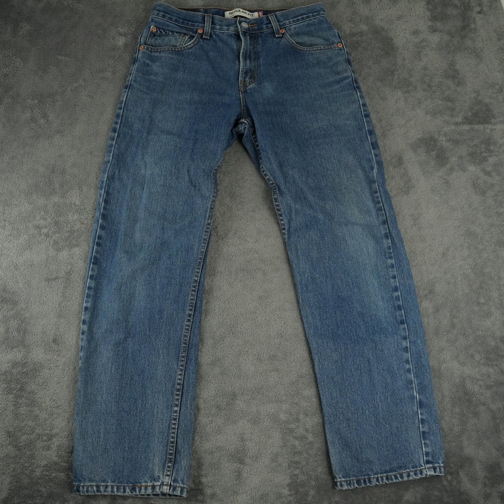Levi's 505 Jeans Mens 30x30 Blue Medium Wash Regular Fit Denim Straight Leg Y2K - Picture 2 of 11